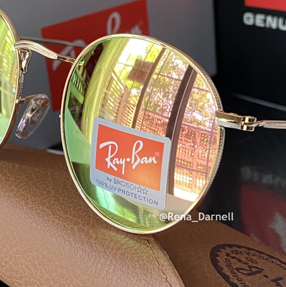 Ray-Ban Pink Round Metal RB3447 New - Picture 7 of 16